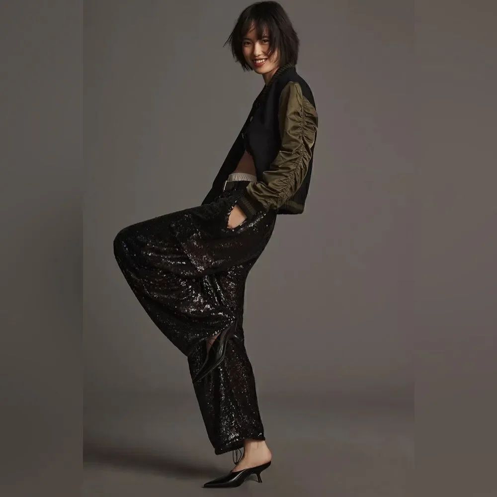 Anthropologie Sequin Cargo Pants NWT